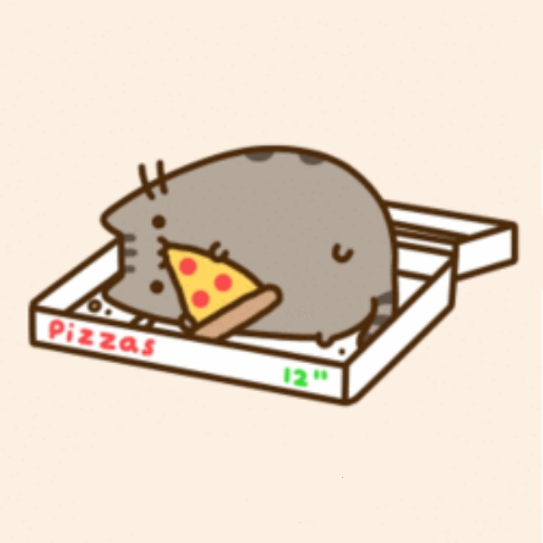 pusheen pizza box